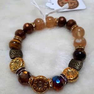 Mixed Crystal & Semiprecious Stone Bracelet